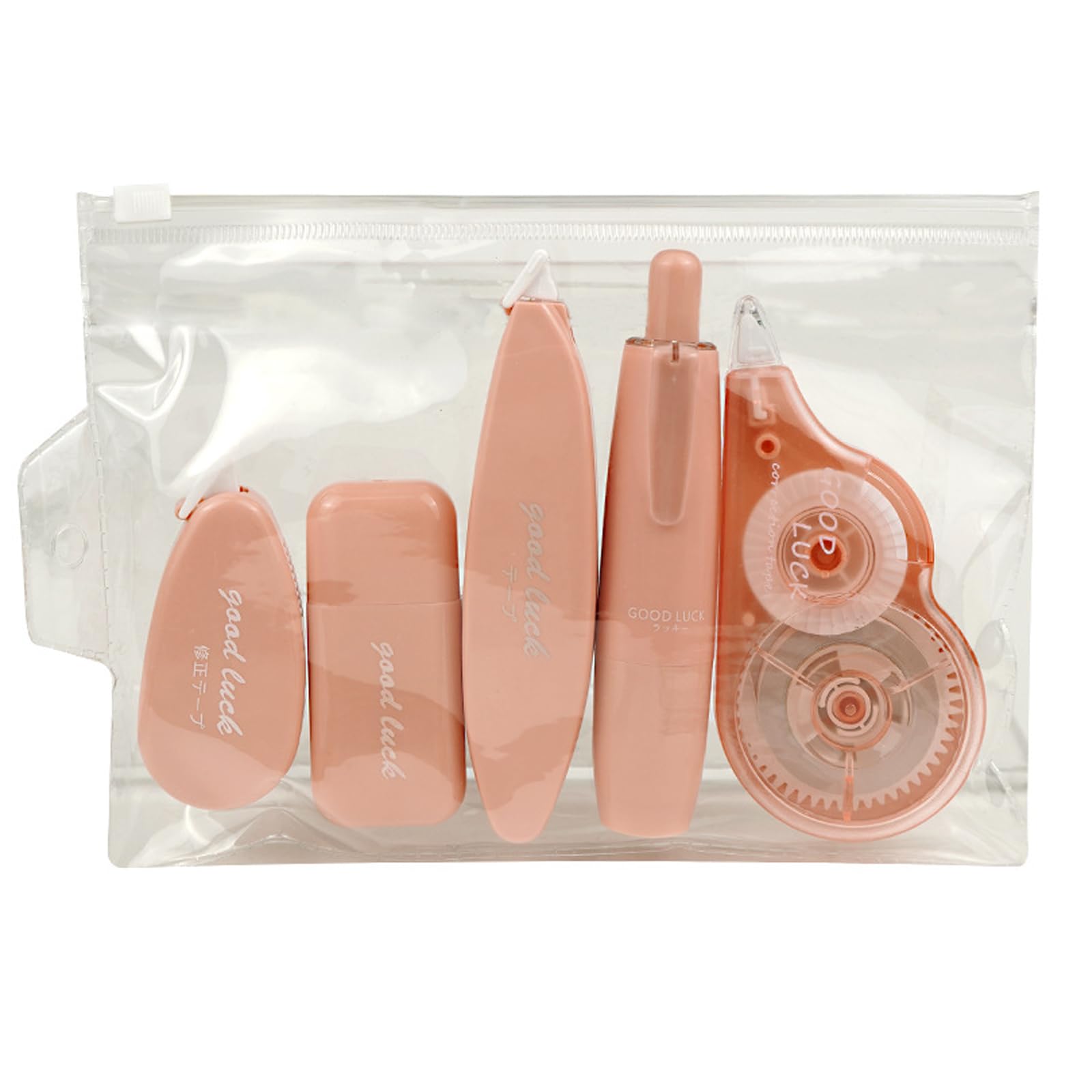 5 Pcs Pink White-Out Correction Tape Roller Set for School and Office