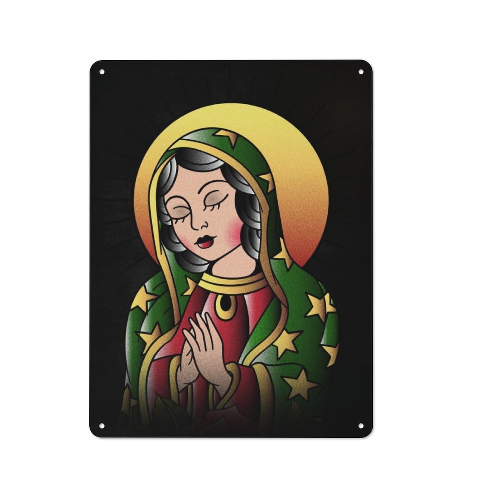 Junmoney Virgin Of Guadalupe Mx Tin Sign 40X30cm With For Pub Or Café, Rustic Decor, For Kitchen, Dining Room And Home Bar Wall Decor