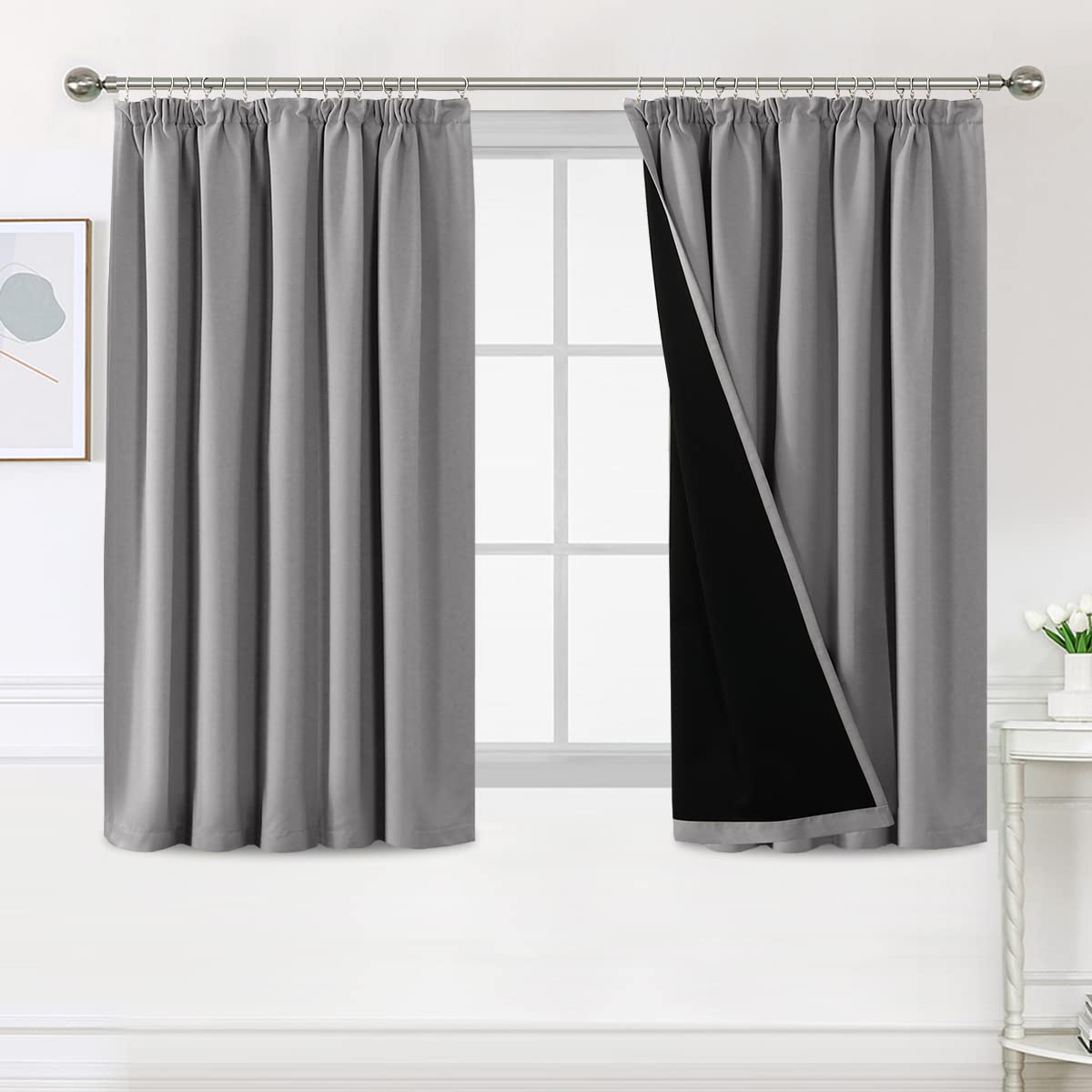 BellaHills 100% Blackout Curtains for Bedroom Thermal Insulated ...