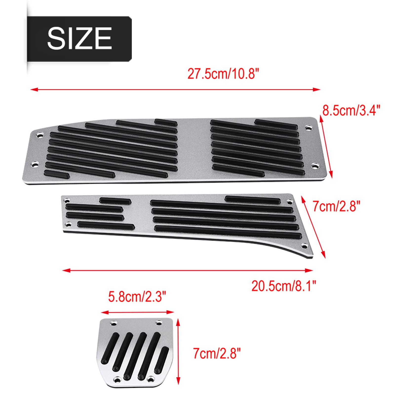 Set Pedali Auto In Alluminio 4 Pezzi – Acciaio Antiscivolo Per Cambio Manuale, Compatibile BMW Serie 1/3/5/7/X1 E30 E36 E46 E90