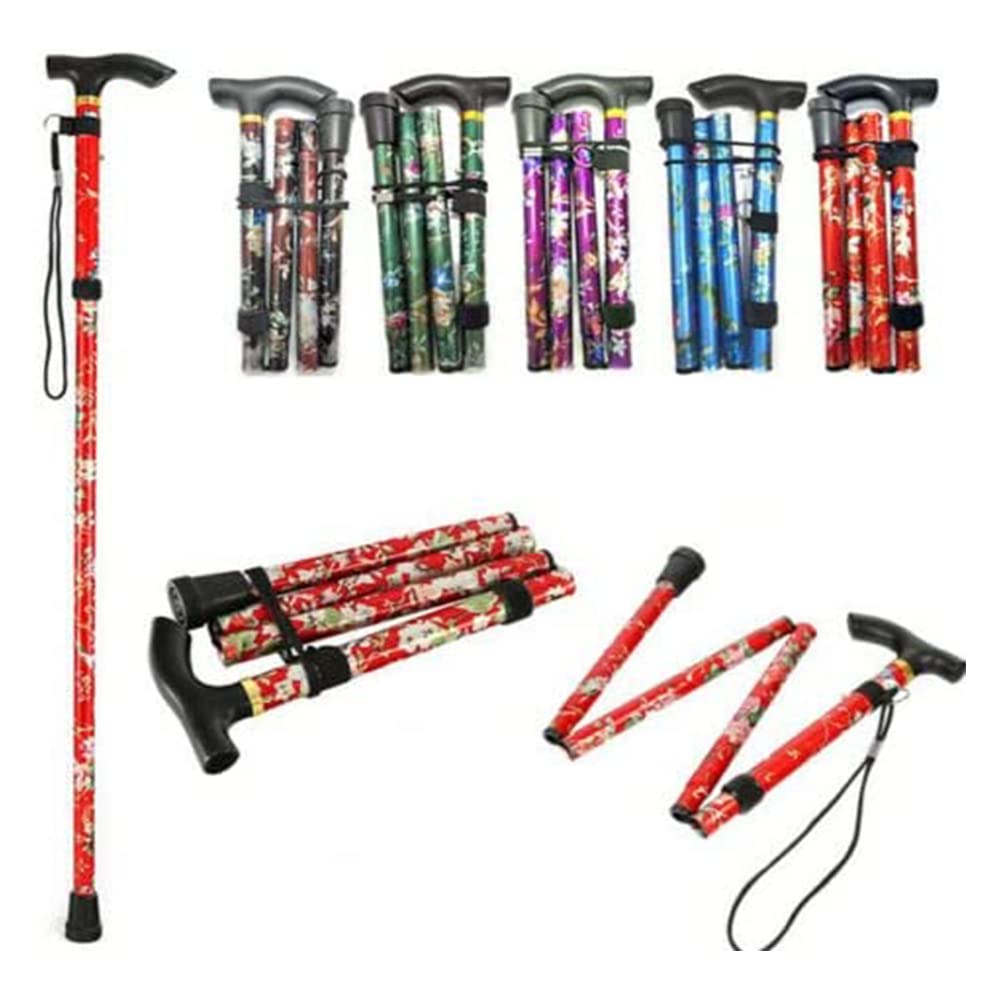 ONEBRAND Walking Stick - Adjustable and Foldable - Lightweight - Comfortable Grip - Durable Walking Aid Mobility Aid - Collapsible Walking Stick.
