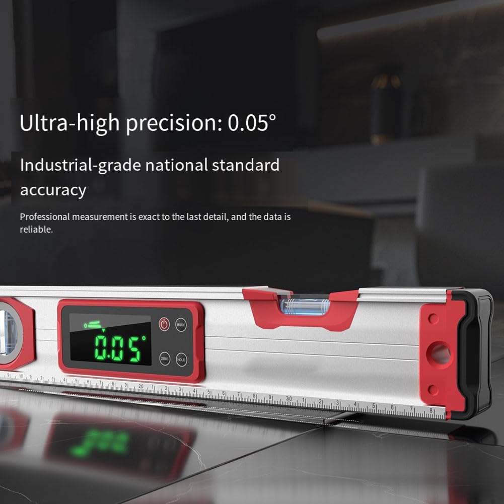 Elektronische digitale Wasserwaage mit Magnetfuß, wasserdicht IP54, 0,05 ° Genauigkeit, hintergrundbeleuchtetes Display für Aluminiumlegierung für Oberflächenmessung, elektrischer Tester