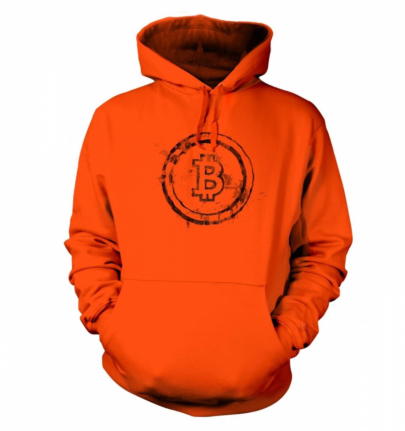 Geeky Hoodies By Big Mouth Orange Crush Bitcoin Splatter Hoodie - Xx Large (52" Chest)