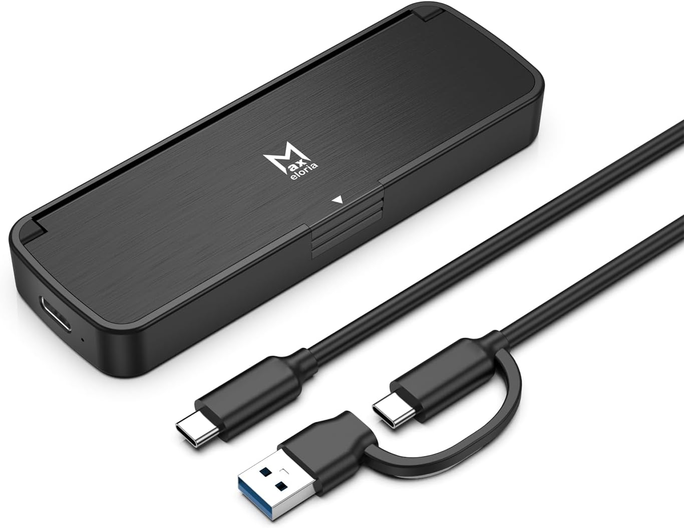 M.2 NVMe SSD Enclosure USB 3.2 Gen 2 10Gbps, Tool-Free External SSD Case Reader, Aluminum Cooling, Compatible with M&M+B Key NVMe SSD, Fit 2230/2242/2262/2280 (Black)
