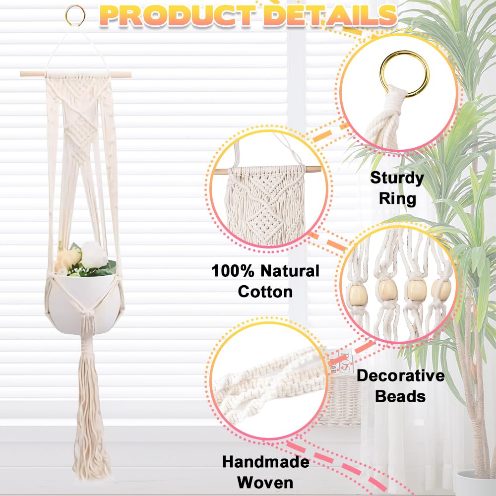 Casbomy 6 Set Macrame Plant Hangers, 43