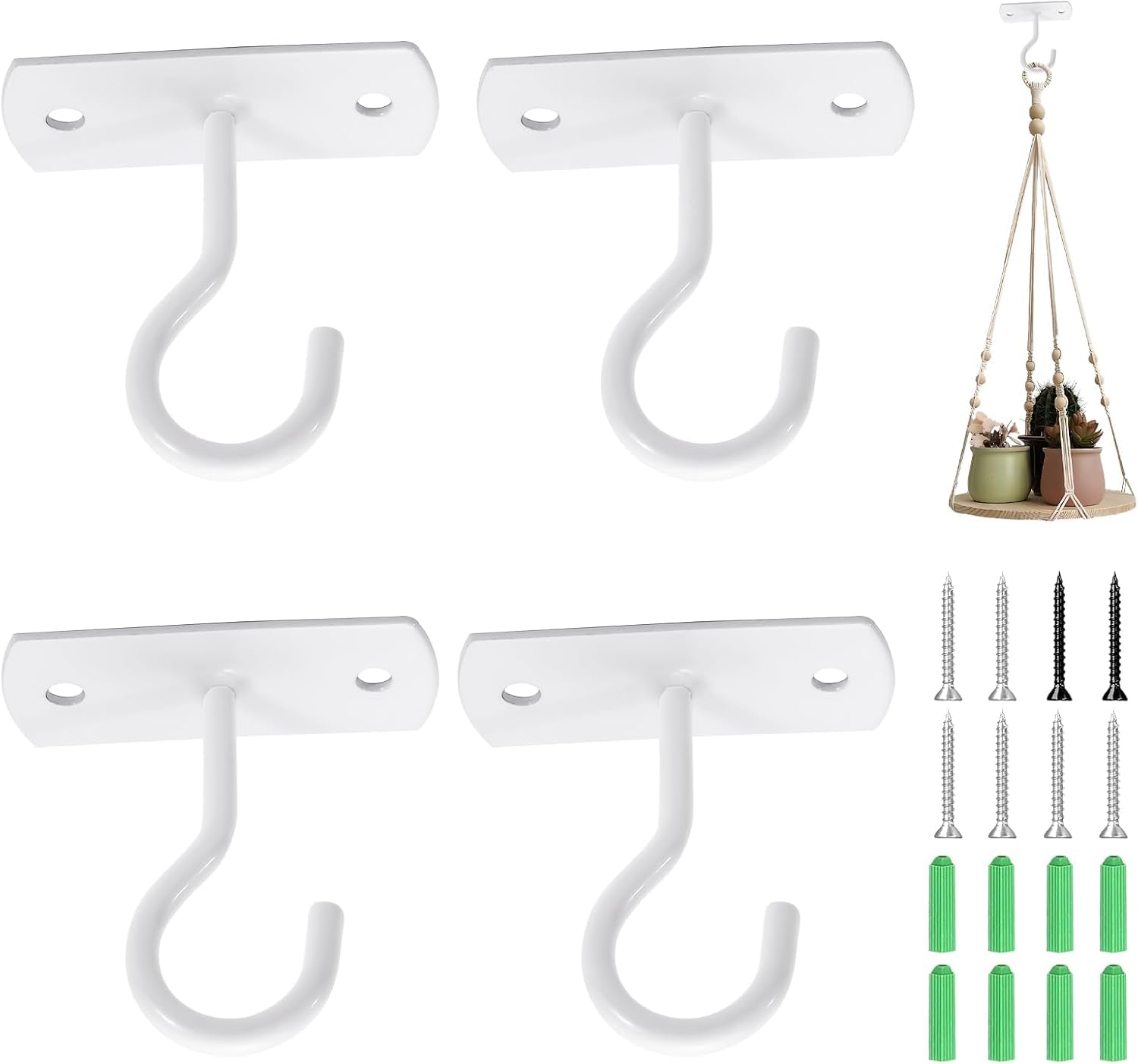 Metal Ceiling Hooks - Hang Plants & Lights -1