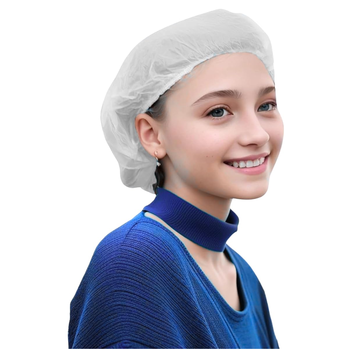 NIDY® Biodegradable Disposable Caps | Compostable Shower Caps | Eco-Friendly Disposable Head Covers | Salon, Spa, Medical & Food Hygiene Caps (50 pcs)-picture-24
