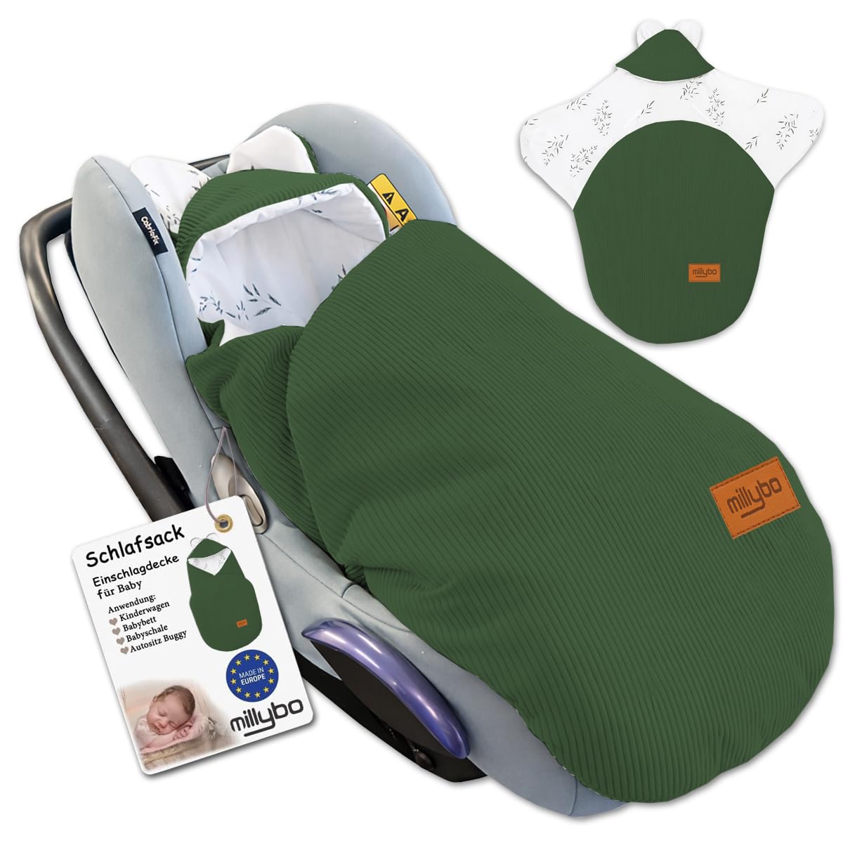 Baby Fußsack Einschlagdecke für Babyschale und Kinderwagen