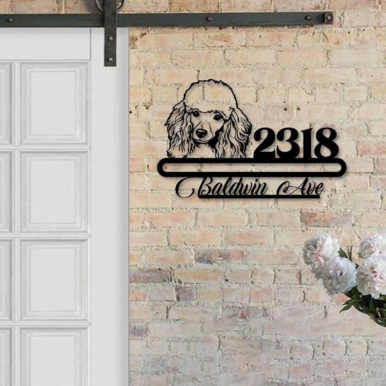 Personalized Doberman Dog Address Sign, Custom Metal House Number with Doberman Design, Outdoor Wall or Yard Decor, Pet Lover Home Decor (Doberman Dog House Number)
