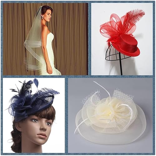 Miniatura 7 de Abbaoww Trenza rígida de crin de 50 yardas de 3 pulgadas para costura de poliéster para vestidos de boda, vestidos de baile, accesorios de corte