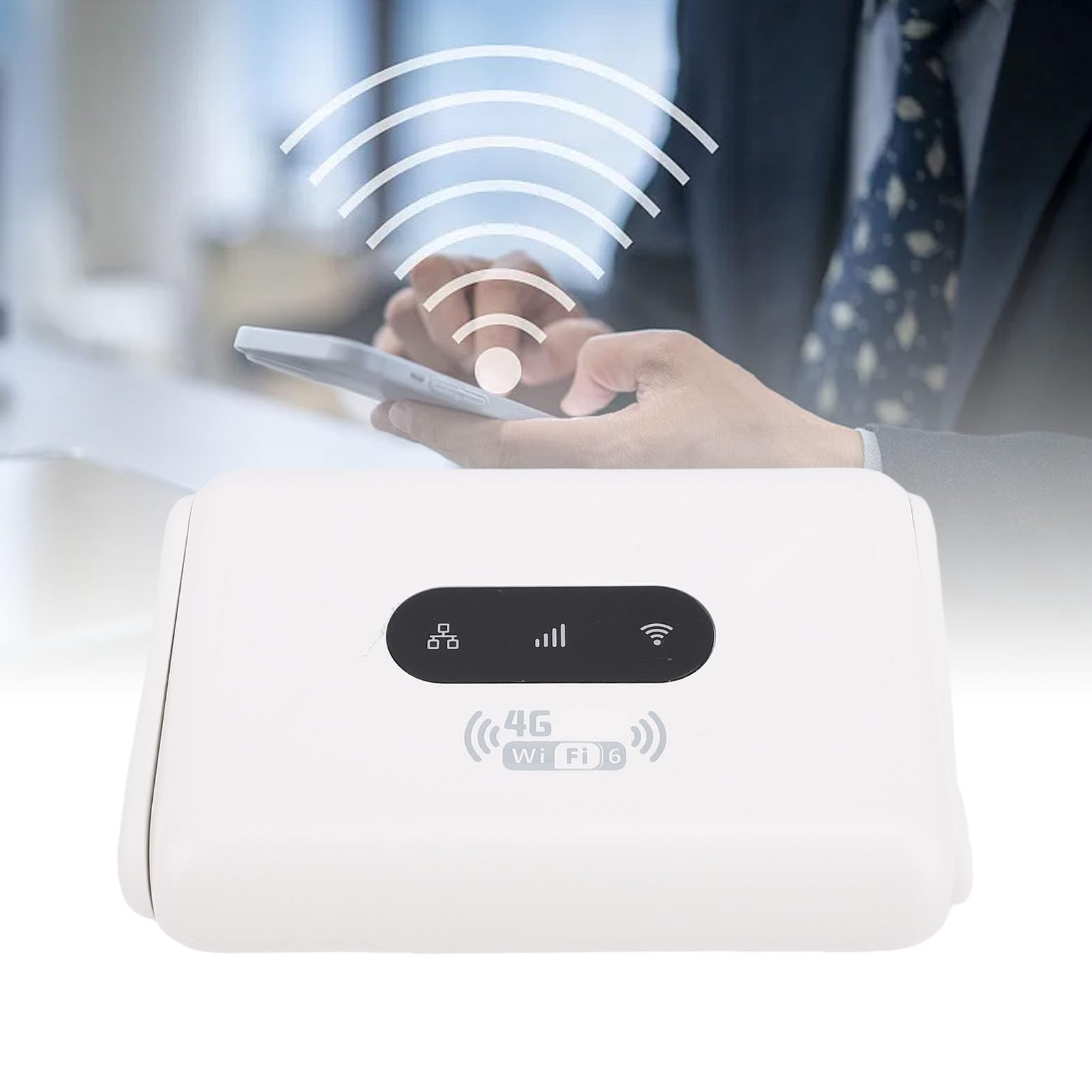 ASHATA Bezprzewodowy Router 4G LTE z Gniazdem Karty SIM, Odblokowany Router 4G CPE LTE WiFi Hotspot, Modem USB 300Mbps z 2 Antenami, Obsługa do 32 urządzeń, Wersja Europejska