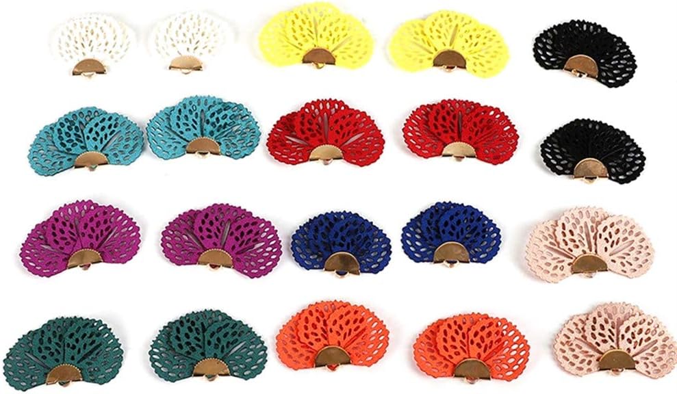 20-Piece Faux Leather Fan Shaped Tassel Kit Pendant Charms Filigree Charms for Earring Necklace Jewelry Making Dreamcatcher Keychain Bag DIY Craft Home Decor (Black) - Image 3