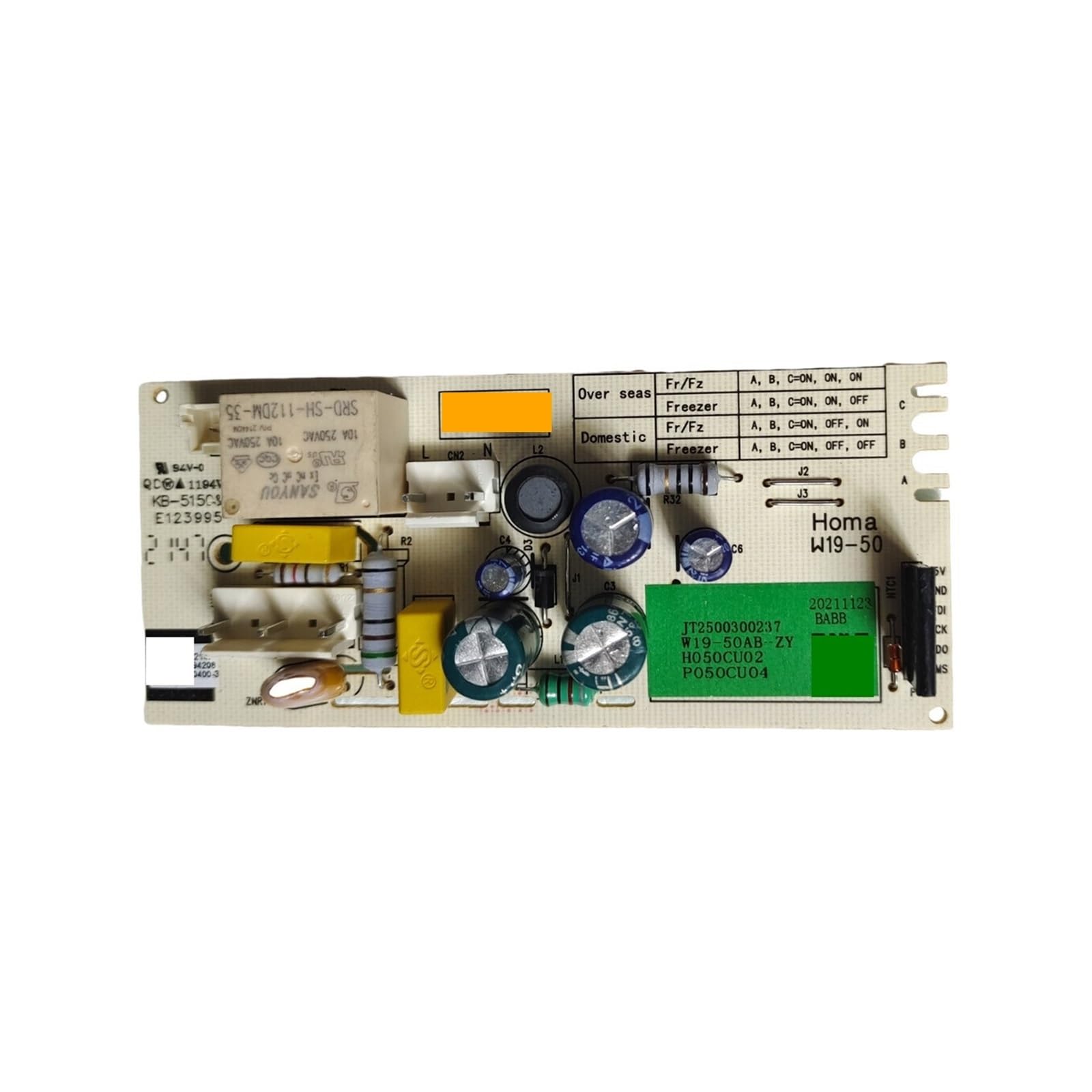 Compatible with Homa， Refrigerator Control Board W19-50AB-ZY Circuit PCB Fridge Motehrboard Freezer Parts