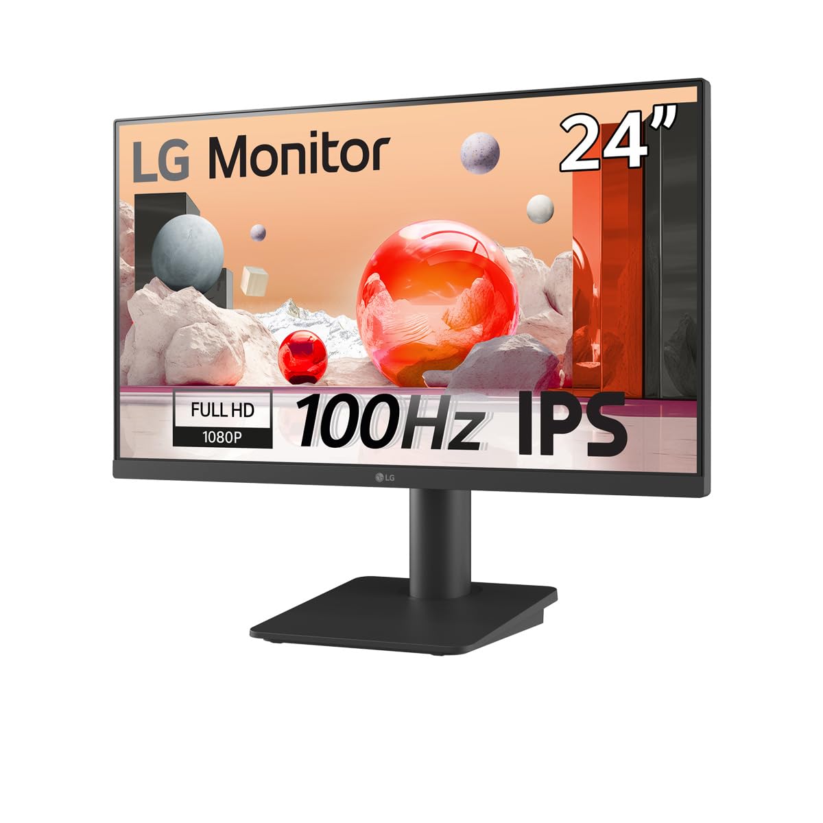 LG Standard 24MS550-B.AEU Ecran PC bureautique 24" - Dalle IPS résolution FHD (1920x1080), 5ms GtG 100Hz, NTSC 72% (CIE1931), inclinable, réglable en Hauteur