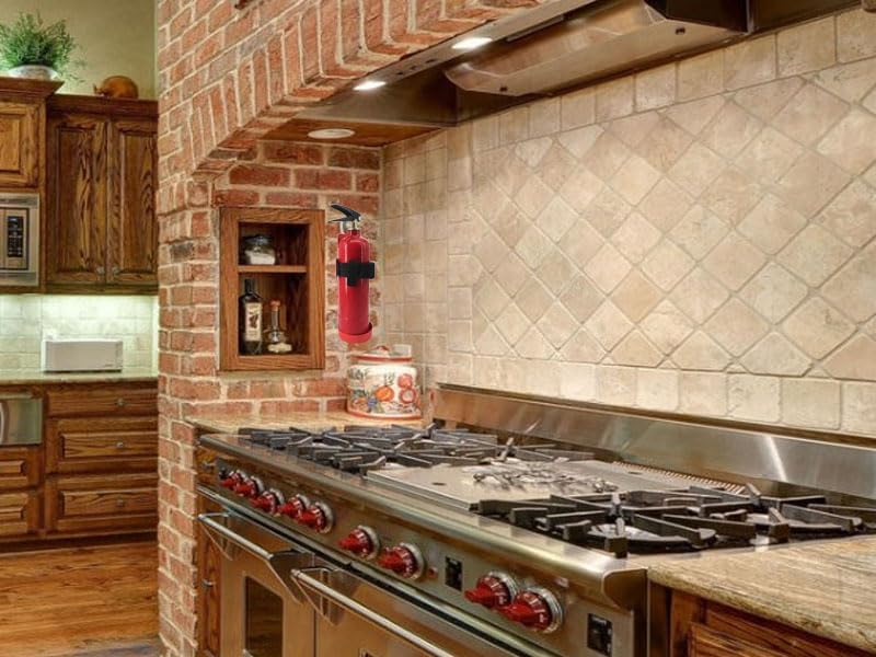 Miniatura 2 de Soporte para extintor de incendios, soporte de metal montado en la pared, compatible con extintores de incendios de 2.5 libras, capa de polvo rojo