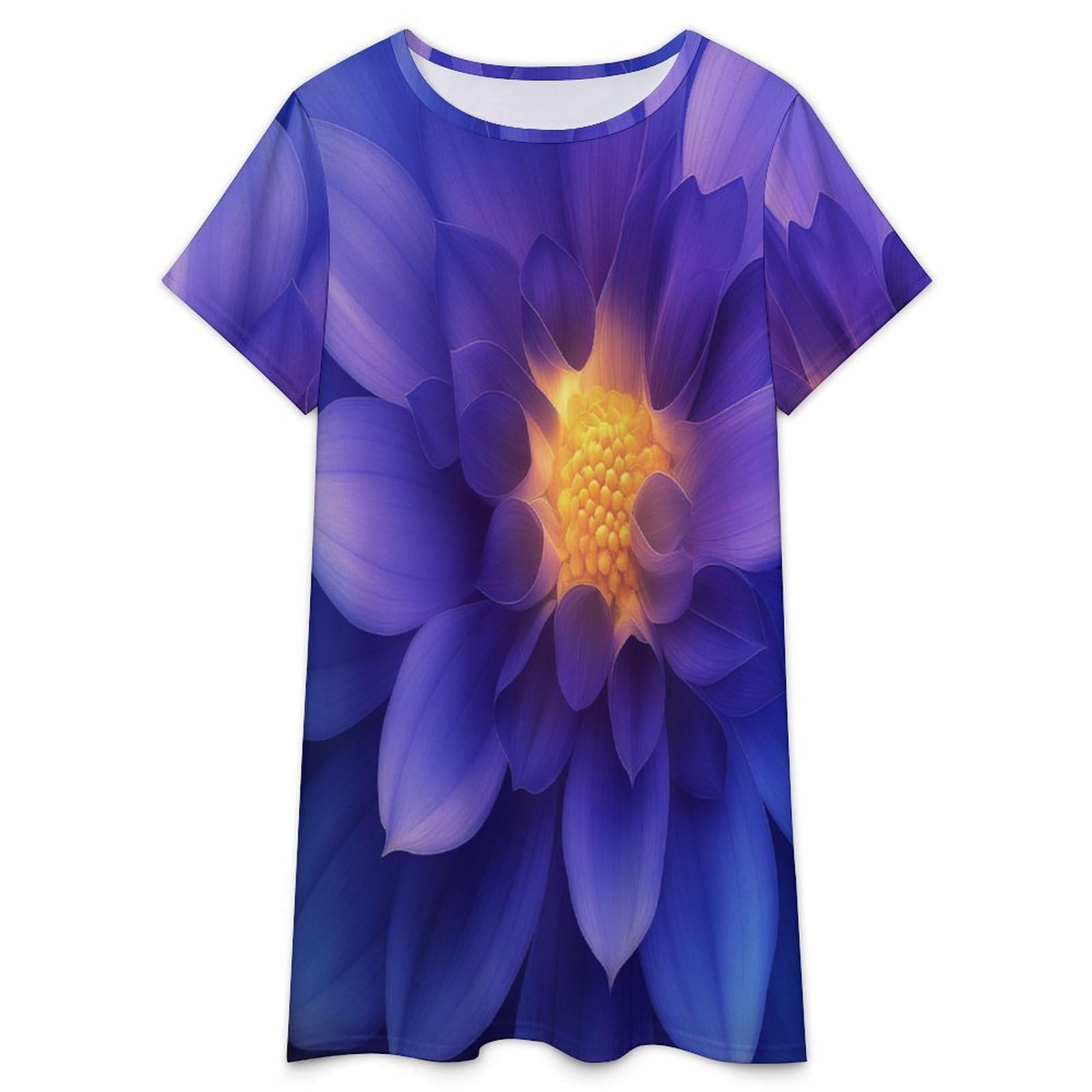 Camicie da Notte da Donna -Bellissimi Fiori Camicia da Notte Estiva da Donna A Maniche Corte Taglie S-3Xl Morbida E Comoda Ideale per Stare in Casa.