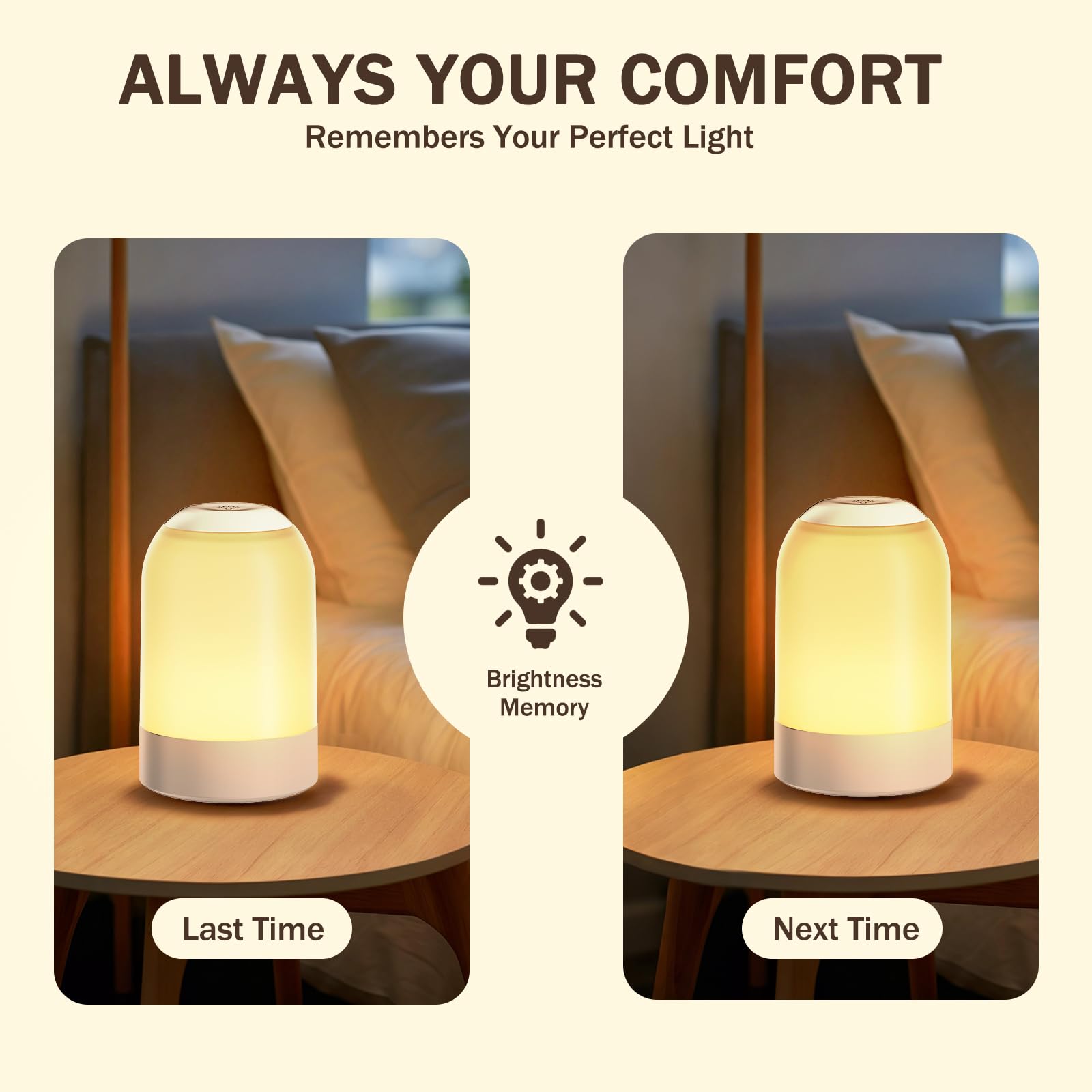 Lampada da comodino con funzione touch, luce notturna per bambini e adulti, luce uovo con timer, dimmerabile, piccola, senza fili, lampada da tavolo per comodino, camera da letto, cameretta dei