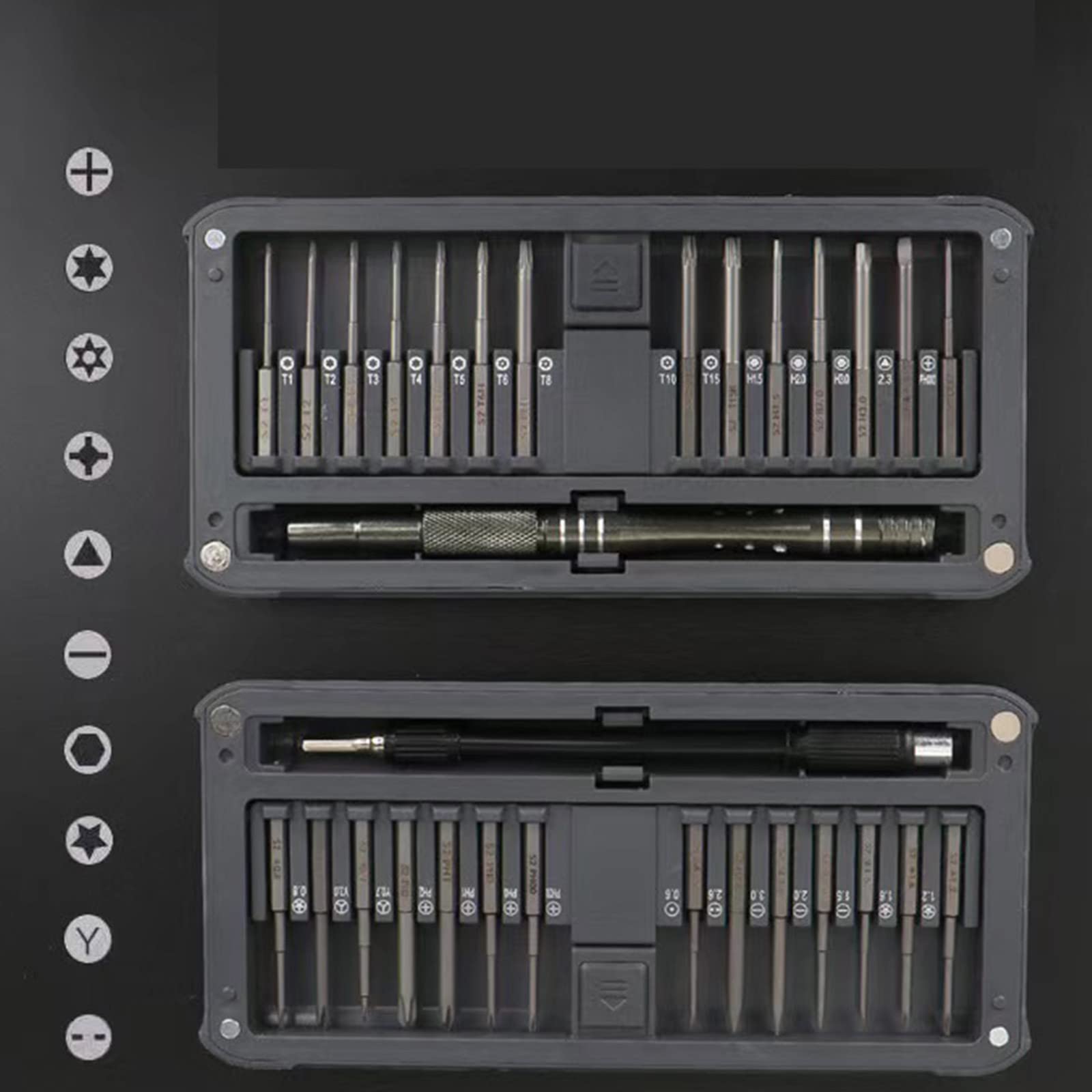 Destornillador 30 en 1 Juego de Destornilladores de precisión Kit de Destornilladores Mini magnéticos Kit de Herramientas de reparación magnética con 28 Piezas de Puntas de Acero Tornillo(