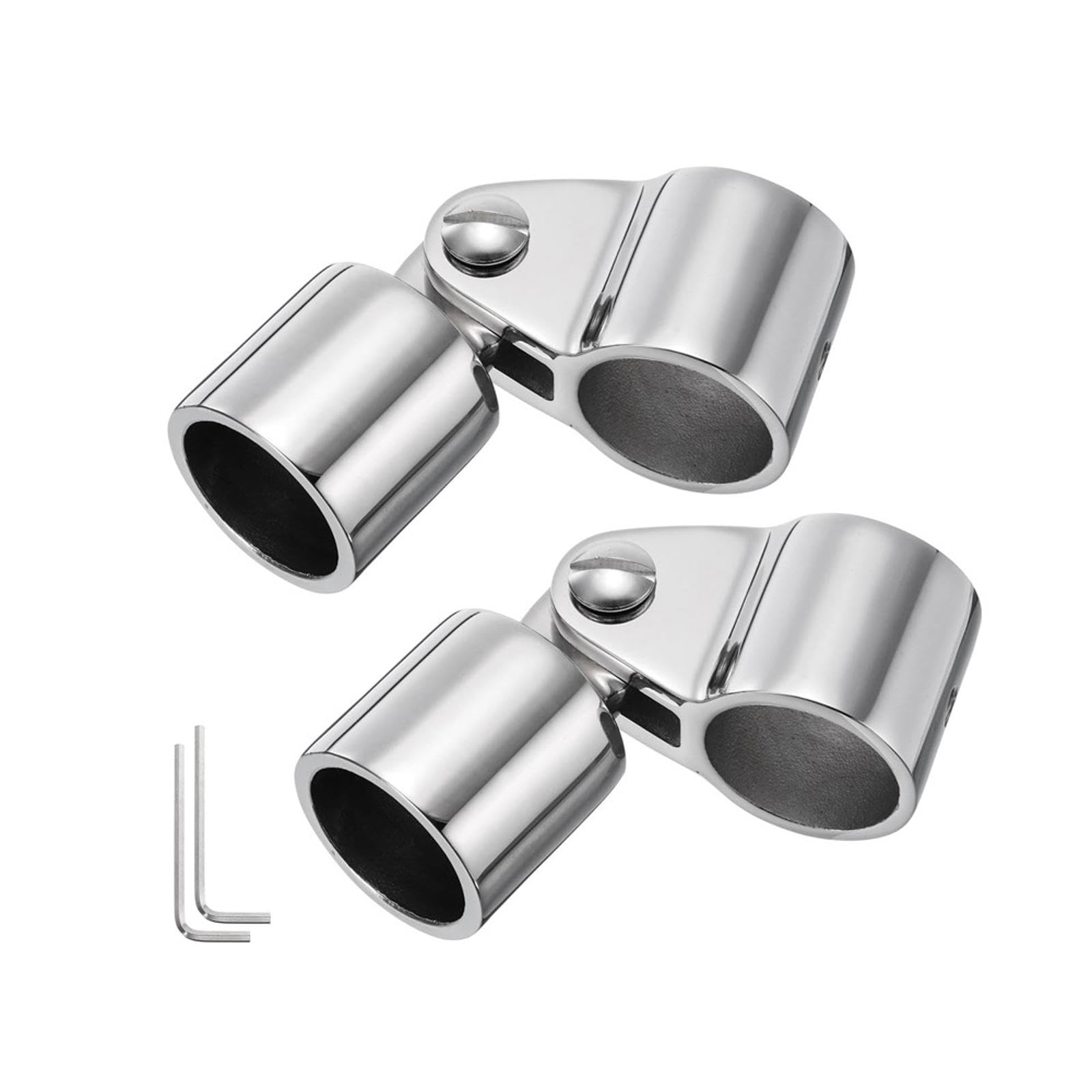 2 Stück Marine Bimini Top Hardware, Edelstahl Bimini Kieferschieber mit Ösenendkappe Passend für 22 mm Rundes Rohr