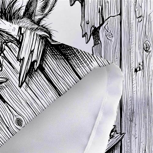 Image of Boziqr Funny Donkey Shower Curtain, Fun Black White Donkey Shower Curtains for Bathroom Peeking Funny Cute Animal Rustic Farmhouse Bath Curtain Decor, 69 X 75 Inch