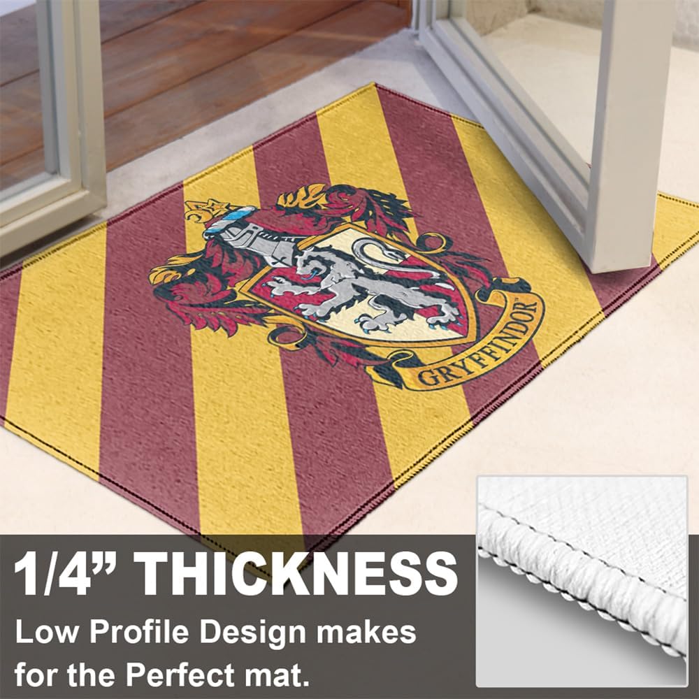 GRAPHICS & MORE Anti-Slip Indoor Doormat, 20” x 31.5” Harry Potter Gryffindor Sigil, Floor Mat for Inside Entry Way/Back Door Garage Mudroom Home and Office, Low Profile