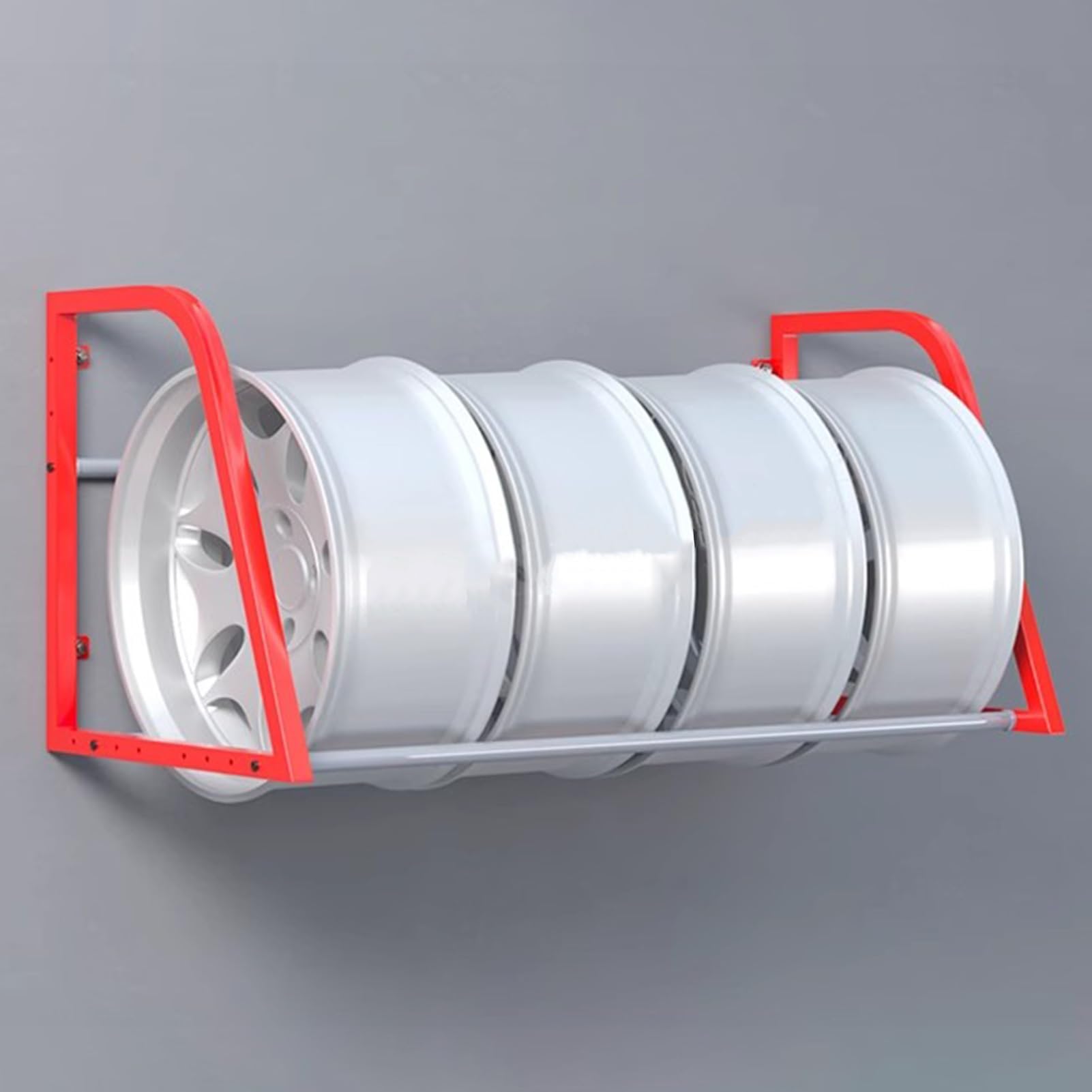 Porta Gomme Auto da Garage Supporto per Pneumatici da Parete, Contiene 4 Pneumatici, Ripiano per Cerchi/pneumatici per Garage, Supporto per Ruota di Scorta in Acciaio, Espositore per Pneumatici per Au