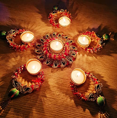 Decorative Buckets Handmade Rangoli Tea Light Holders |Set Of 6 Rangoli |Rangoli Mats |Diwali Decorations| Rangoli Floor Decorations |Diwali Diyas|Diwali Lights|Diwali Candles| Pongal Decorations #TOP1