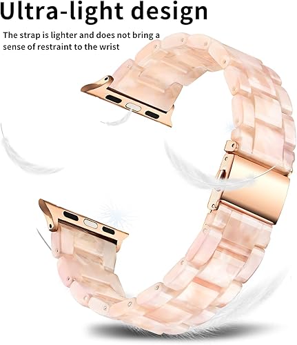 Miniatura 2 de BESTIG - Correa de resina de repuesto compatible con Apple Watch de 1.496pulgadas, 1.575pulgadas, 1.614pulgadas, resistente al agua, para iWatch