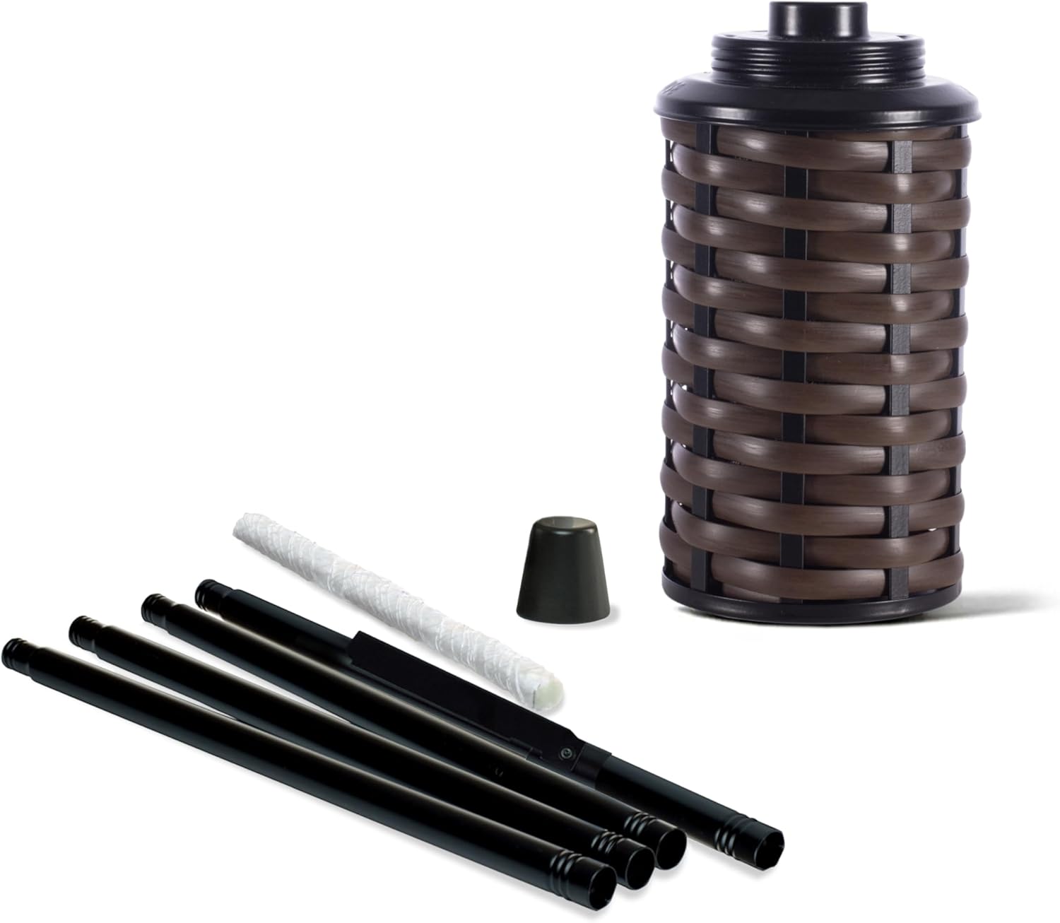 TIKI Brand Easy Install Bali Brown 65 Inch Torch, Outdoor Decorative Lighting for Lawn Patio Backyard, Bamboo Wrapped Torch, 2 - Pack, 1124124