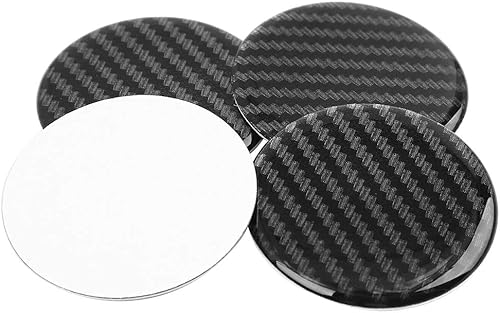 Miniatura 2 de X AUTOHAUX Pegatinas de emblema de fibra de carbono de 1.969 in, resina transparente, 4 unidades