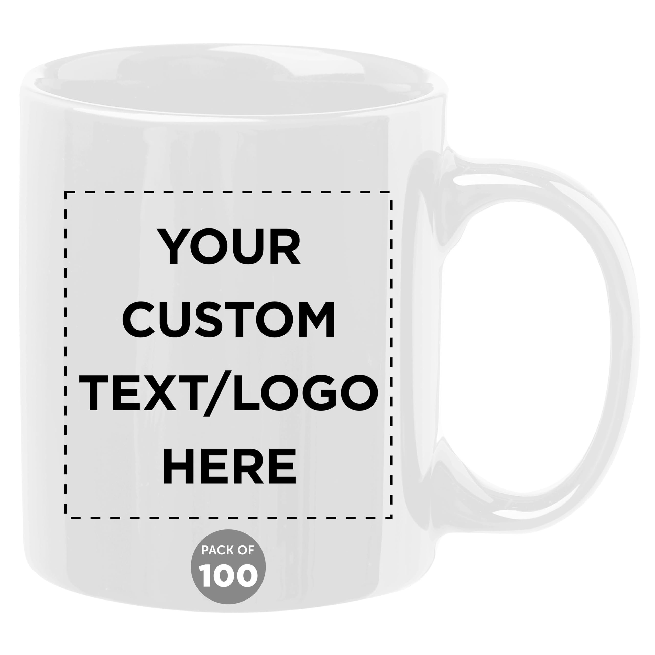 Custom Ceramic Coffee Mugs 11 oz Set of 100 Personalized Bulk Pack - Coffee cup set Iced coffee