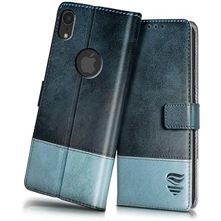 FLIPPED iPhone XR Case - Shockproof Leather - Blue/Aquamarin