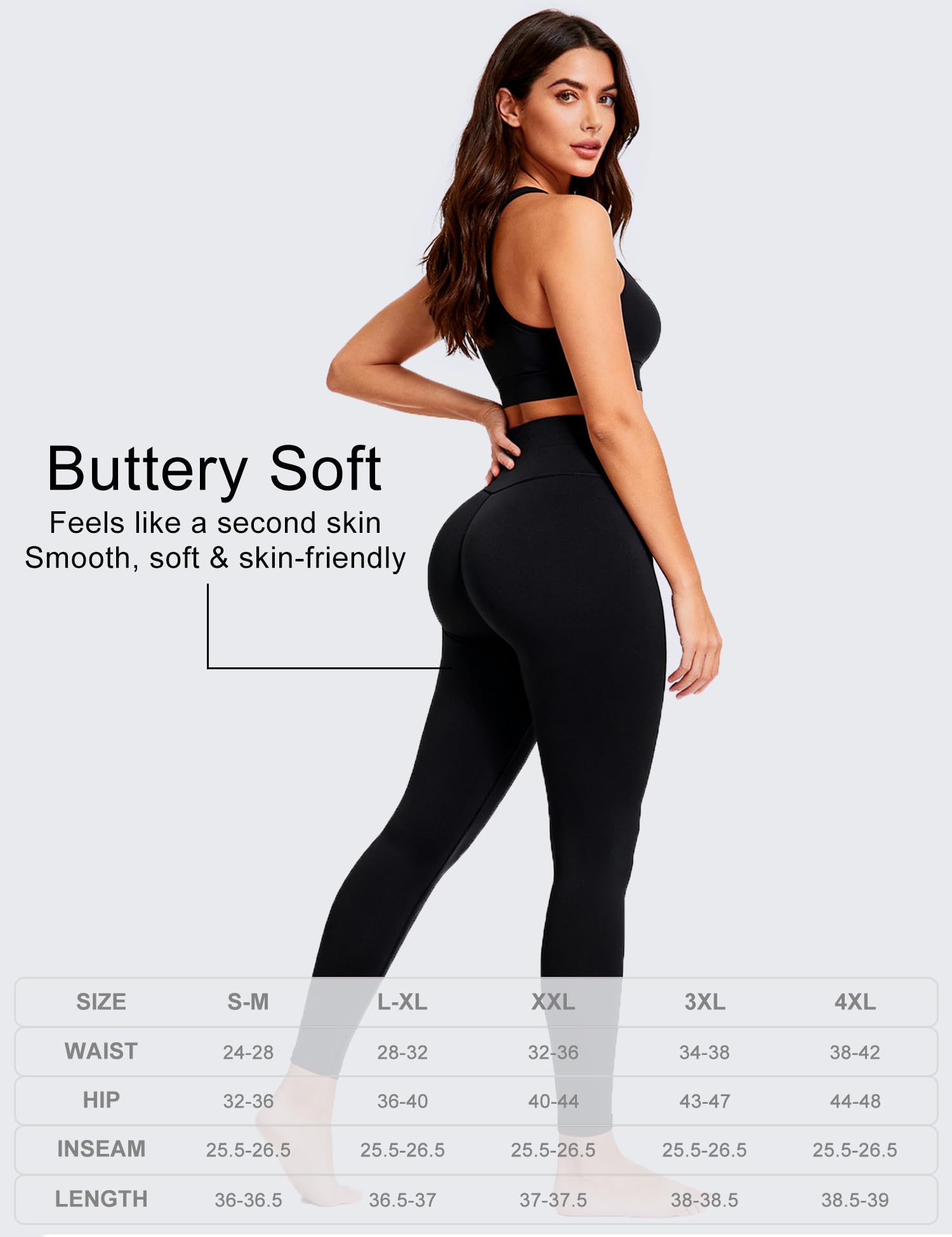 Bluemaple High Waisted Leggings for Women - Tummy Control Pants Non See Through Workout Soft Yoga Pants for Running Plus Size view 7