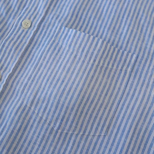 Image of Dubinik Mens Short Sleeve Button Down Shirts Soft Breathable Summer Vintage Regular Fit Lightweight Men's Casual Shirt