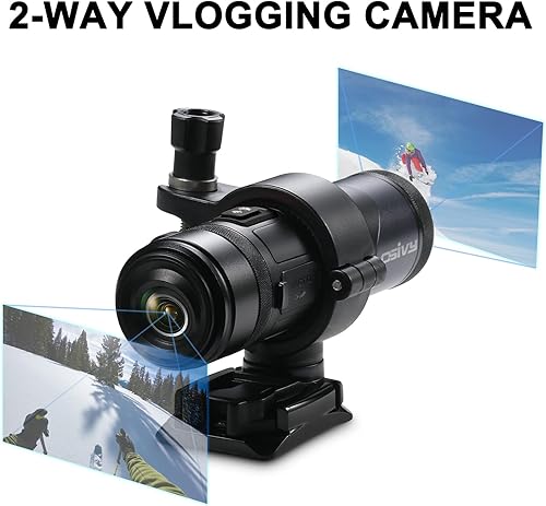 Miniatura 2 de Osivy Cámara de casco de motocicleta delantera y trasera, cámaras de bicicleta de doble lente 2K con conexión Wi-Fi, control remoto y grabación en