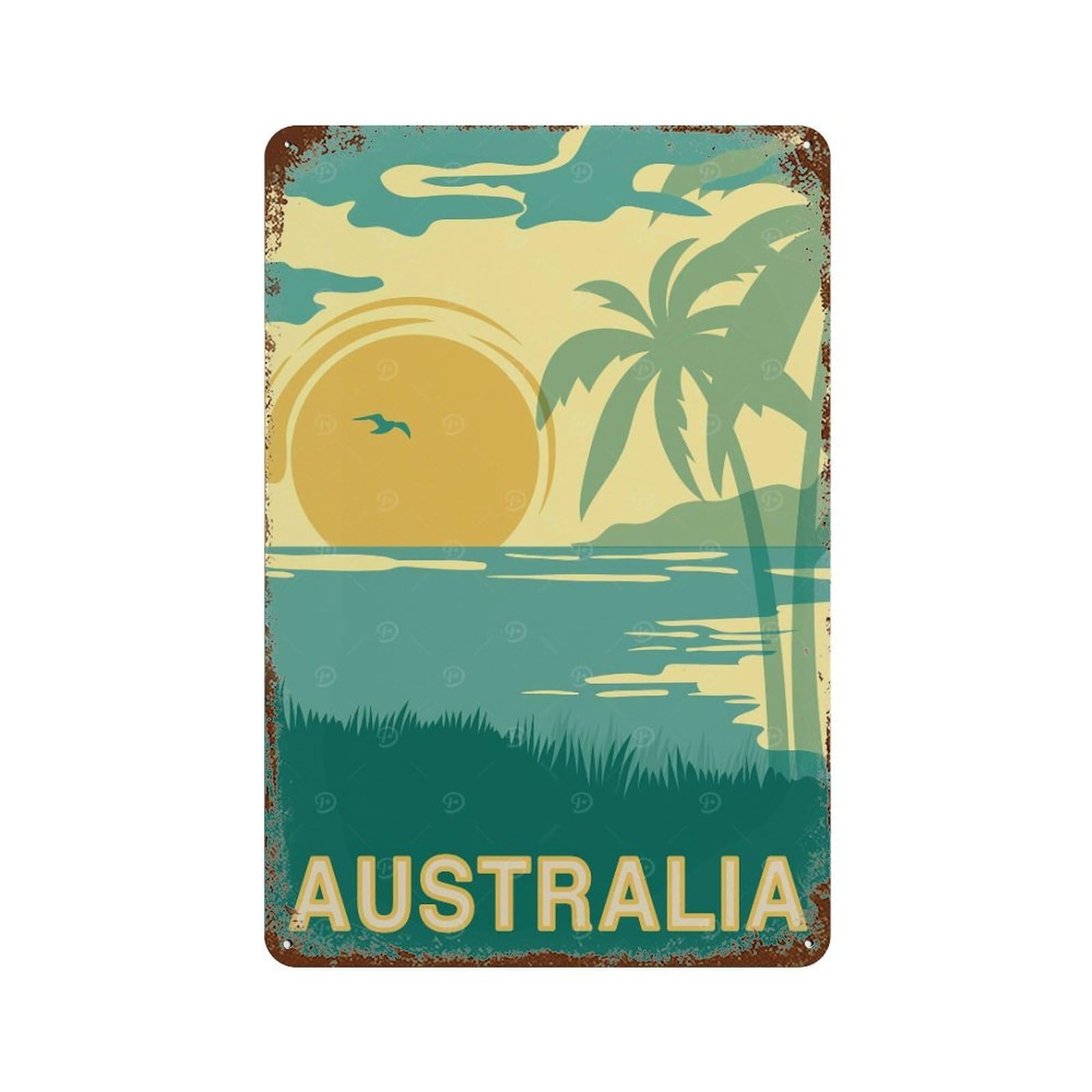 Australia Vintage Art Decorative Tin Sign 11.8"x7.9", Vintage Wall Decor for Garage, Pub Or Kitchen