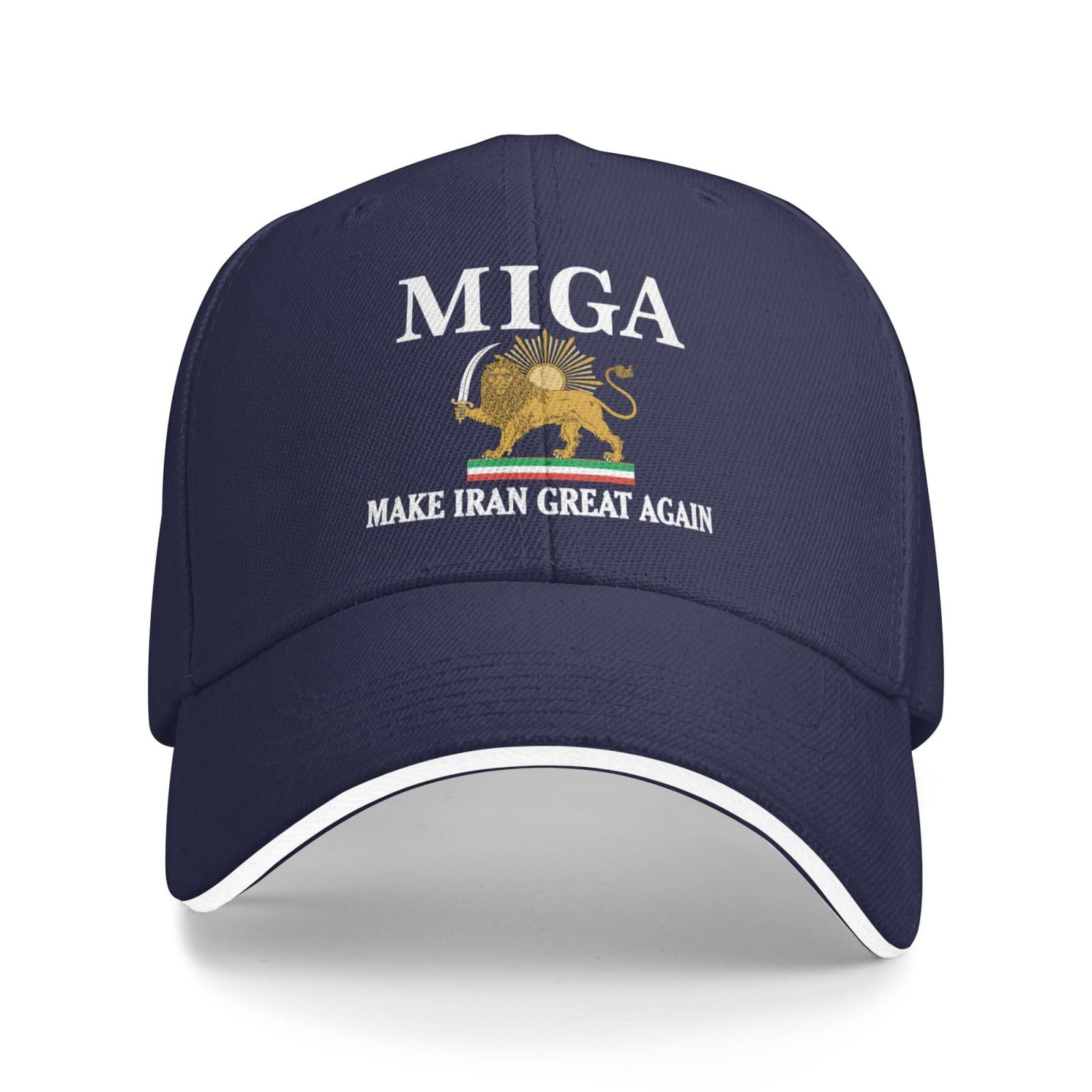 KWQDOZF Make Iran Great Again Hat Miga Trucker Cap for Men Women Navy