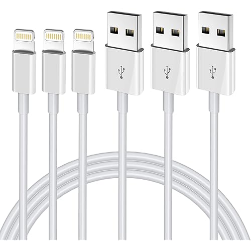 iPhone Charger 3FT, [Apple MFi Certified] Lightning Cable Original 3Pack USB Fast Charging Data Sync Cord Compatible with iPhone 13/12/11 Pro Max/XS MAX/XR/XS/X/8/7/Plus/6S/6/SE/5S(3Pack)