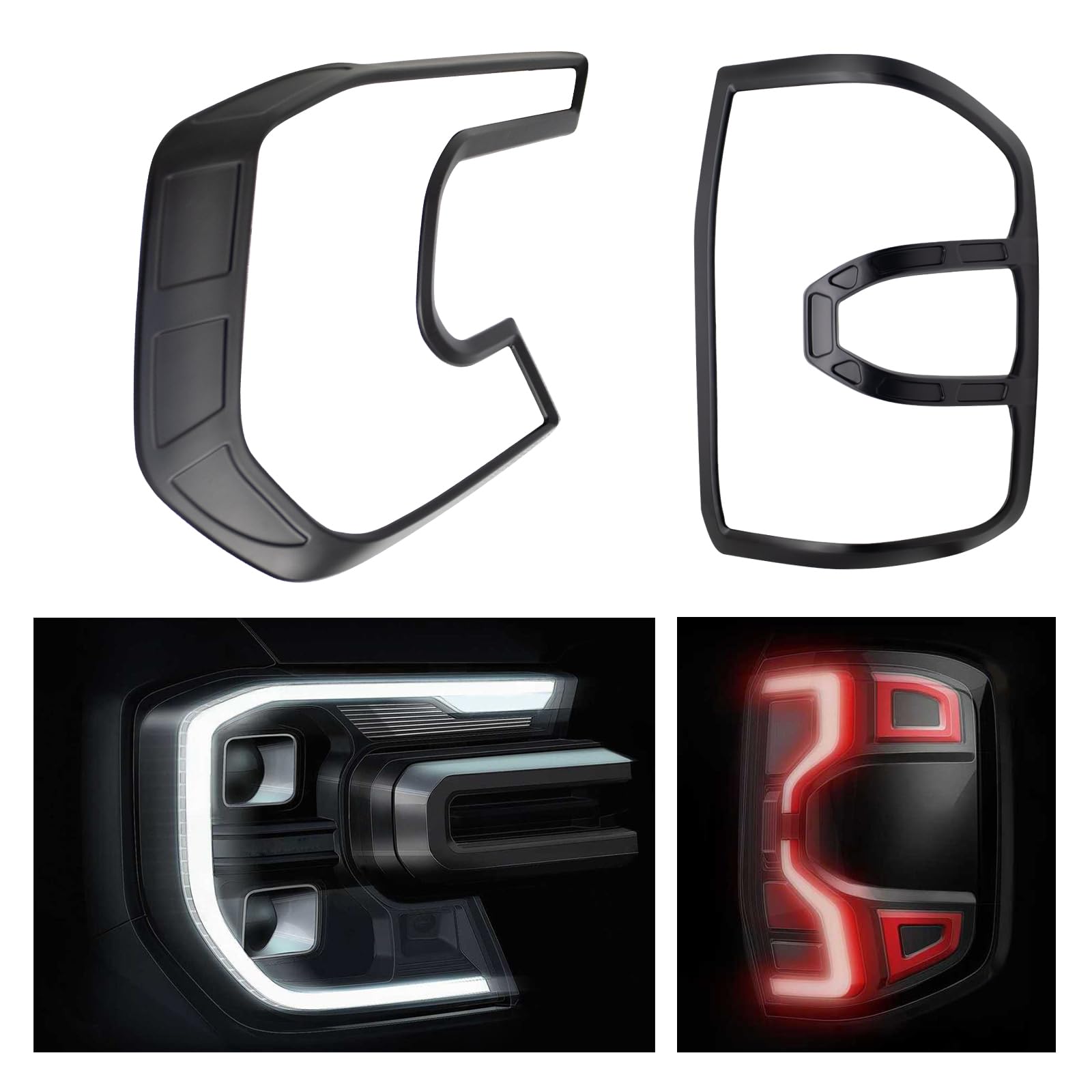 Coprisedili per fari e fanali posteriori per Ford Ranger T9 2023-2024-2025 Wildtrak Raptor Wildtrak X Limited Platinum, set di protezione dalla luce