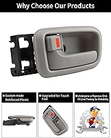 Vista 4 de Gledewen Manijas de puerta interior con bisel (par), compatibles con Toyota Tundra 2000-2006, beige, manija delantera izquierda del conductor