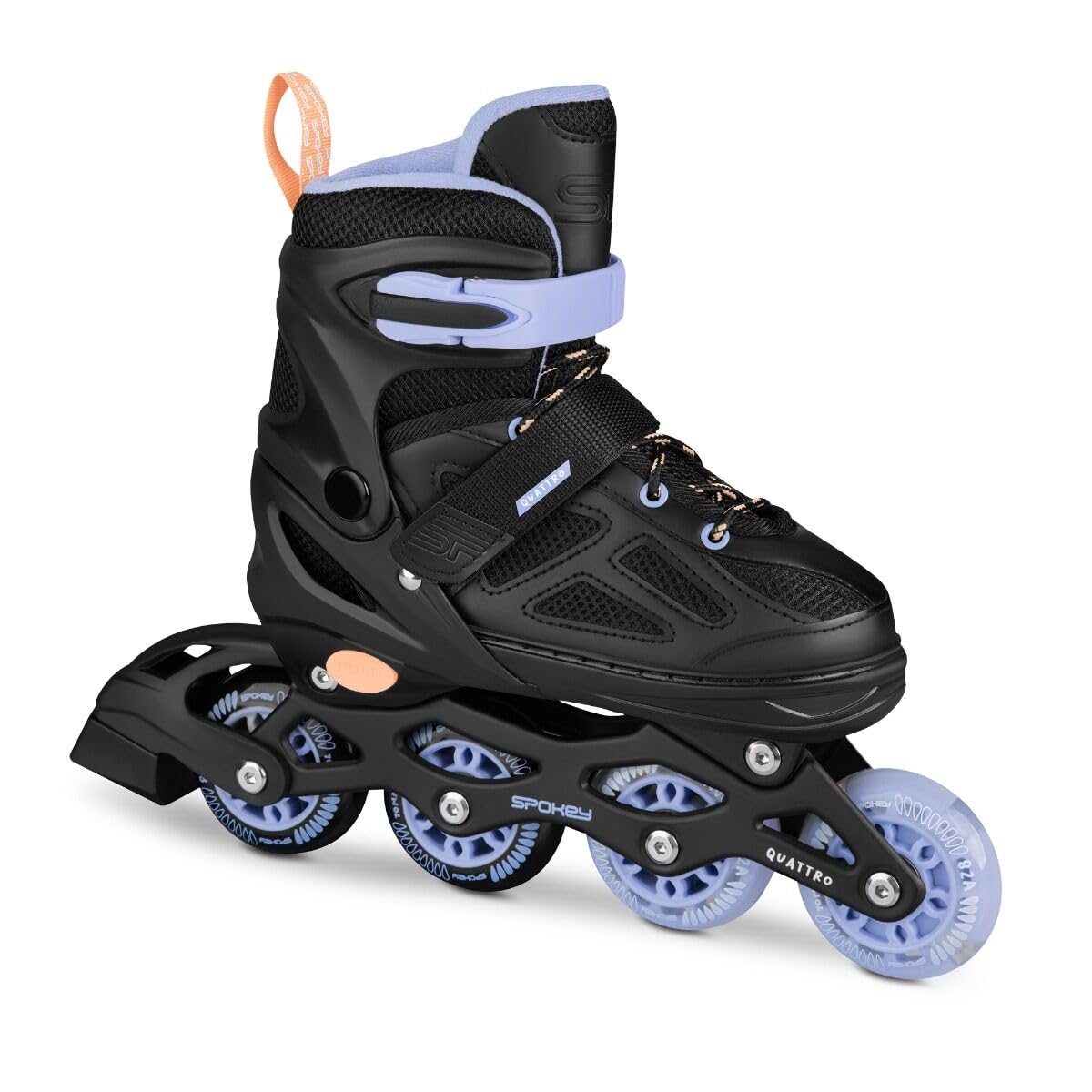 SPOKEY QUATTRO Set 4 en 1 rollers / patins à roulettes / triskates / patins à glace réglables | pour enfants et adolescents | Rollers en ligne transformables en patins à roulettes | Tailles : 30-33,