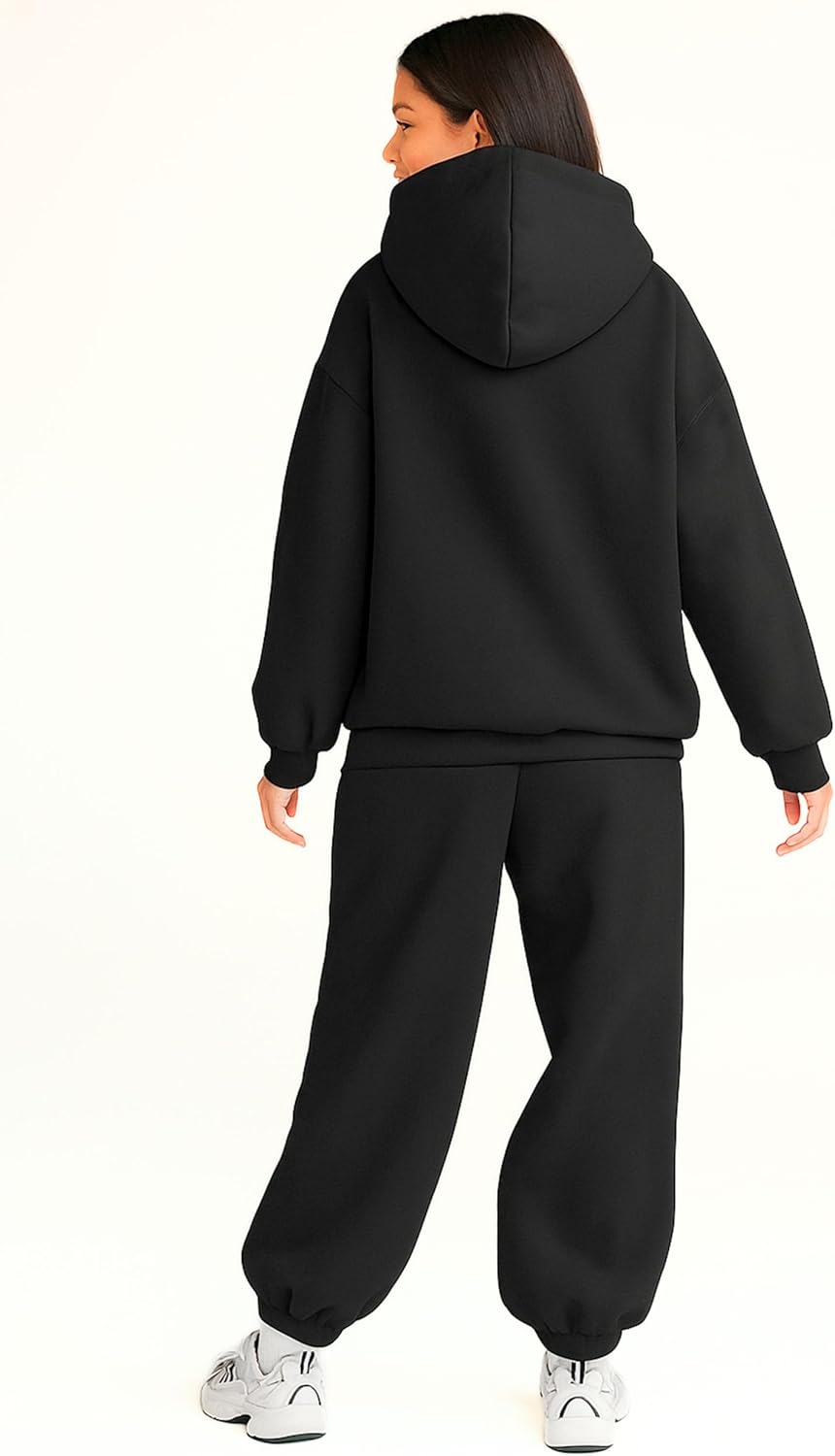 Women 2 Piece Oversized Tracksuit Set Fall Fashion Clothes Lounge Outfits Hoodie Airport Travel Pants Sweatsuit - Image 2