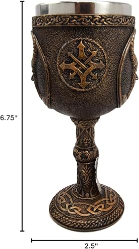 Miniatura 6 de Atlantic Coleccionables Mitología nórdica Shapeshifter Trickster God Jotunn Loki 6oz resina copa de vino cáliz con forro de acero inoxidable