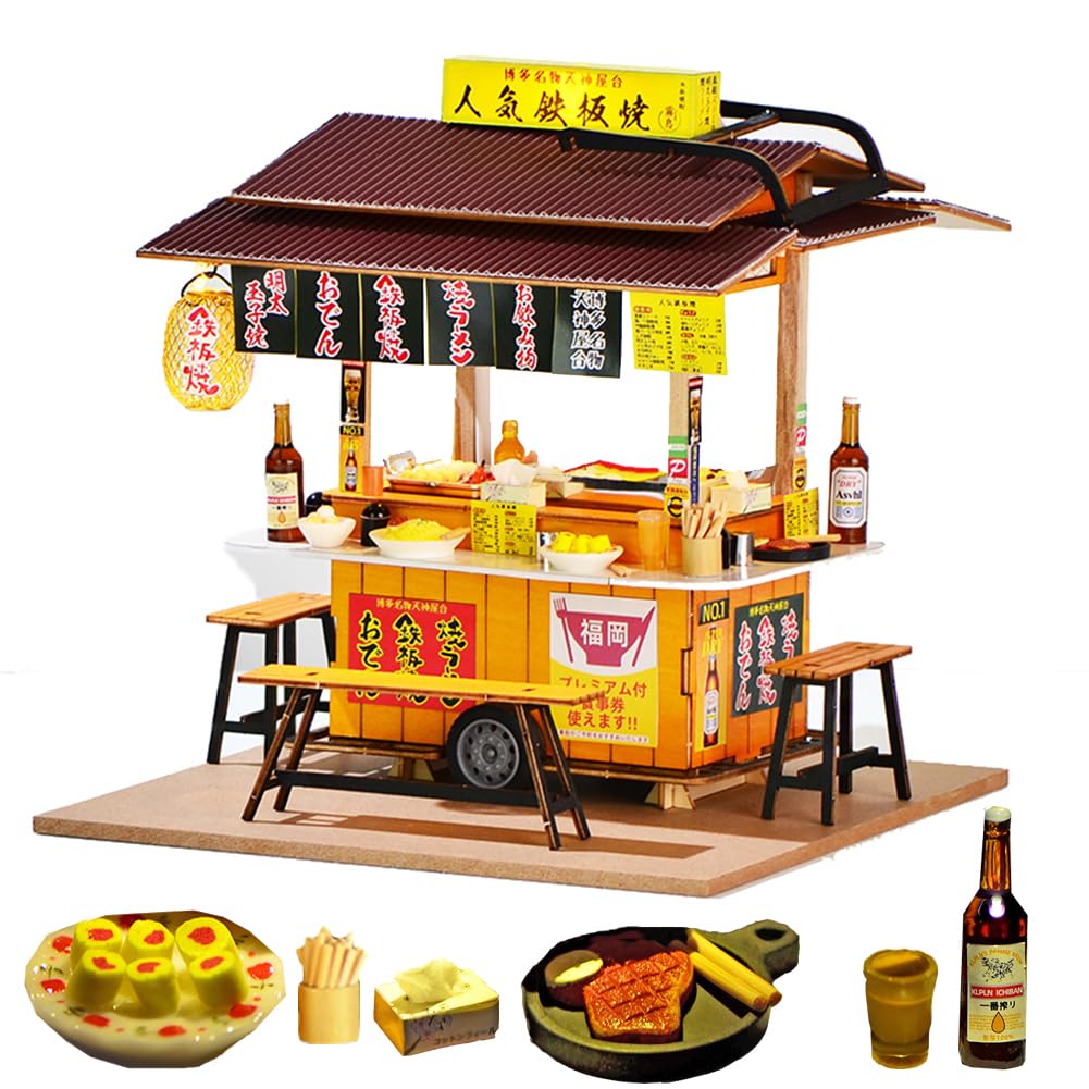 Kit fai da te per casa delle bambole in miniatura, negozio giapponese, casa delle bambole in legno, kit per casa delle bambole con mobili da costruire, giocattolo puzzle per regali creativi