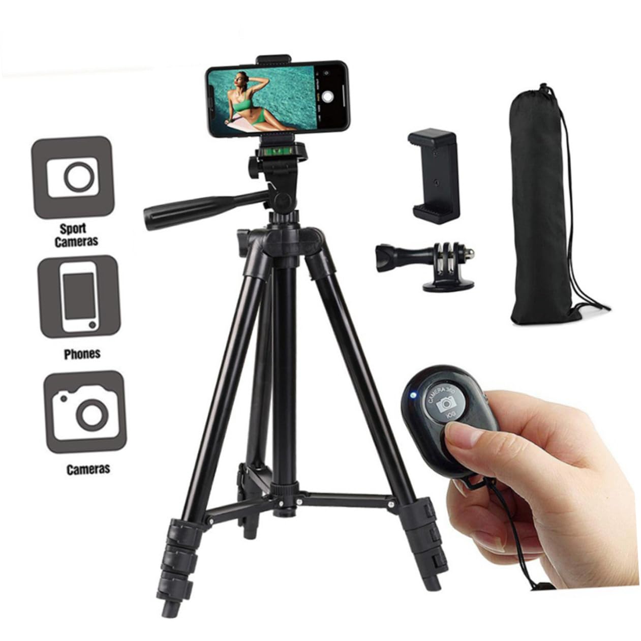 Hemobllo Treppiede Flessibile per Fotocamera Supporto Portatile e Regolabile Staffa Pigra per Telefono Materiale Resistente e Sicuro per Foto Panoramiche e Video