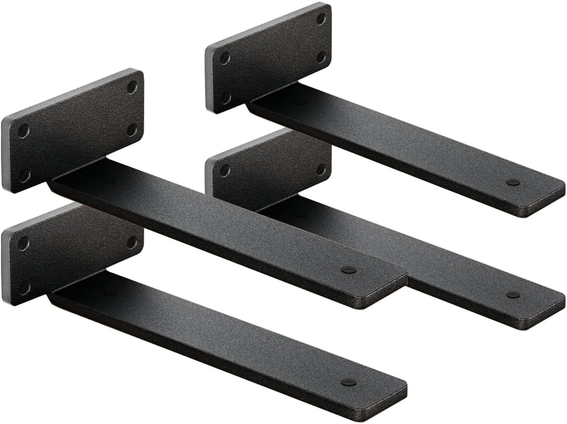 Pramukh Fashion 4 Pack Shelf Brackets Floating Shelf Bracket 1/5 inch Thick Heavy Duty Hidden Shelf Brackets Iron Metal Brackets for Shelf Support with Screw Included (16 INCH) (B0D44SD66L) Amazon Price History, Amazon Price Tracker