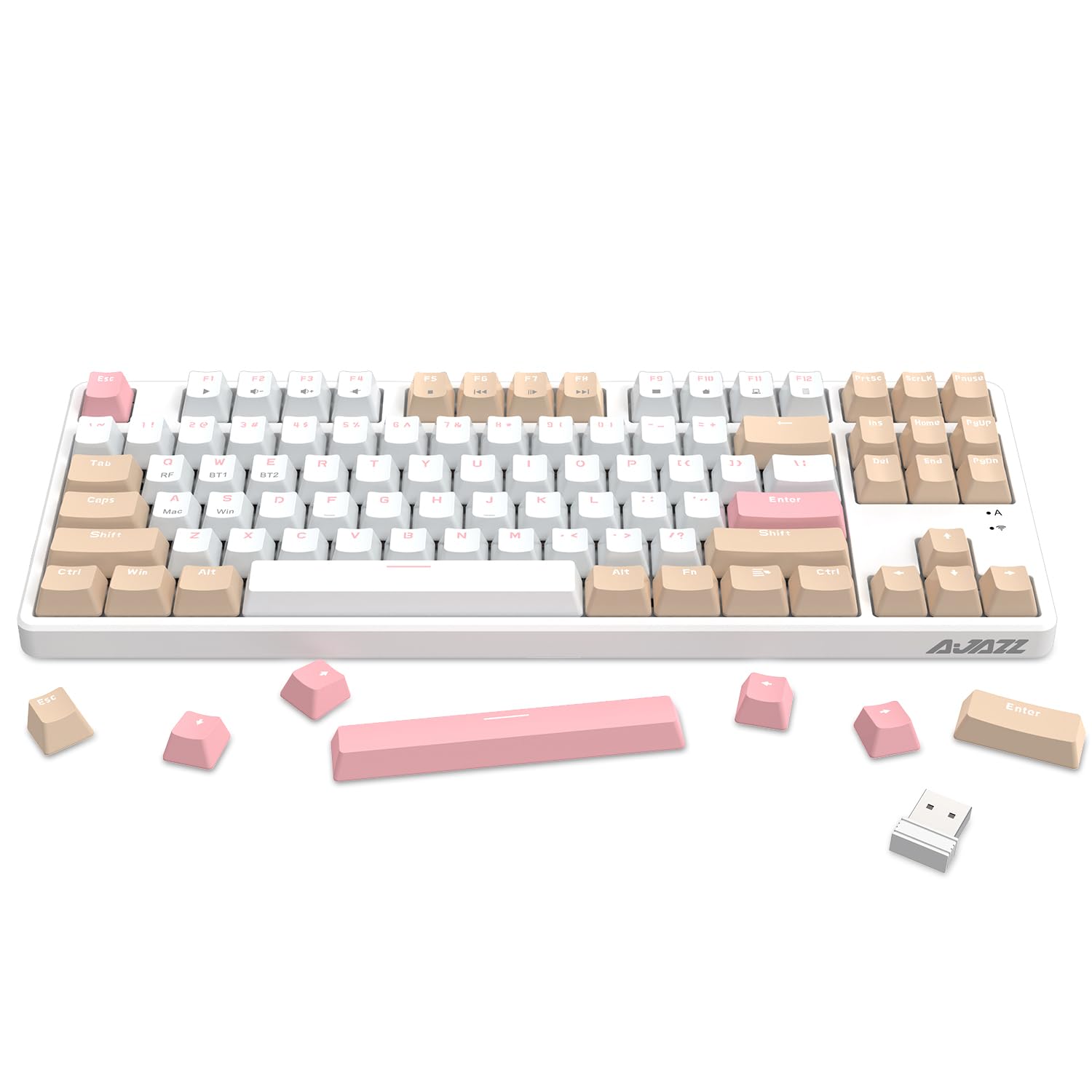 Amazon.com: A.JAZZ Wireless Mechanical Keyboard, 87 Keys TKL Hot