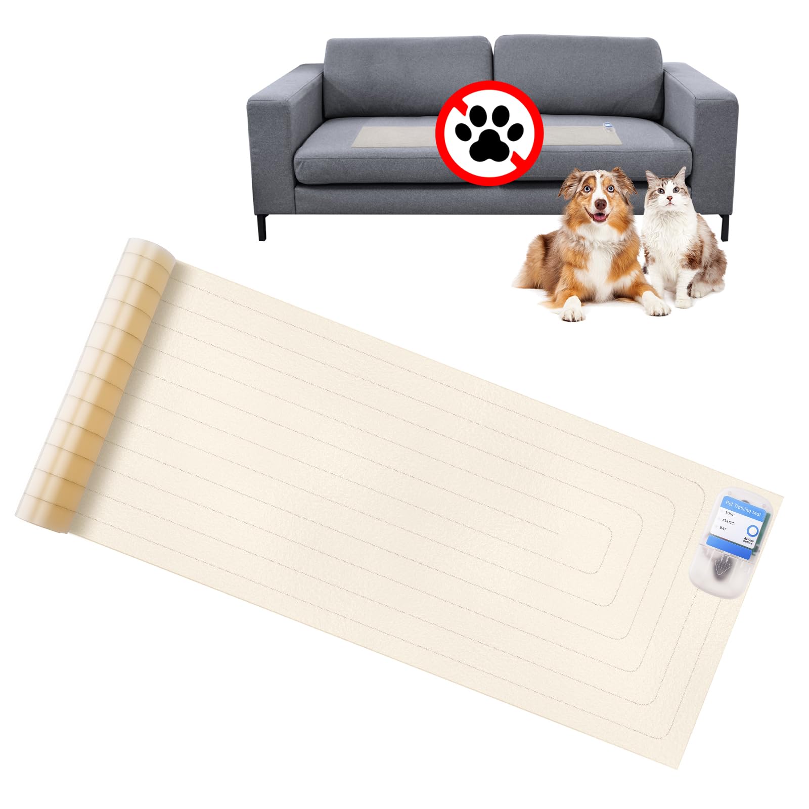 Alfombrilla de choque para mascotas en interiores, almohadillas de entrenamiento seguras para perros y gatos, alfombrilla repelente eléctrica que mantiene a las mascotas fuera del sofá