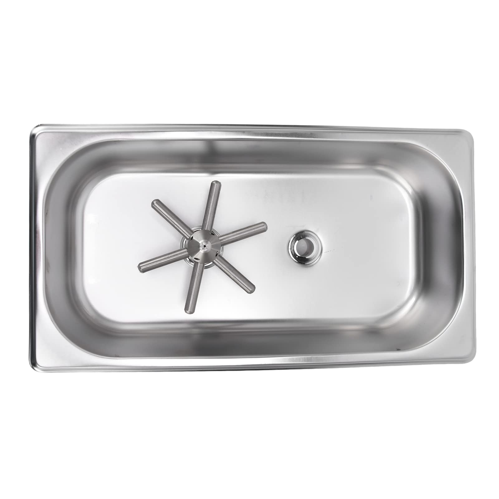 Enjuagadora de Vidrio de Acero Inoxidable, Lavadora de Vidrio de Rotación Automática para una Limpieza Rápida de Fondo y Paredes, Limpiador de Tazas a Presión para Fregadero de Cocina, Bar