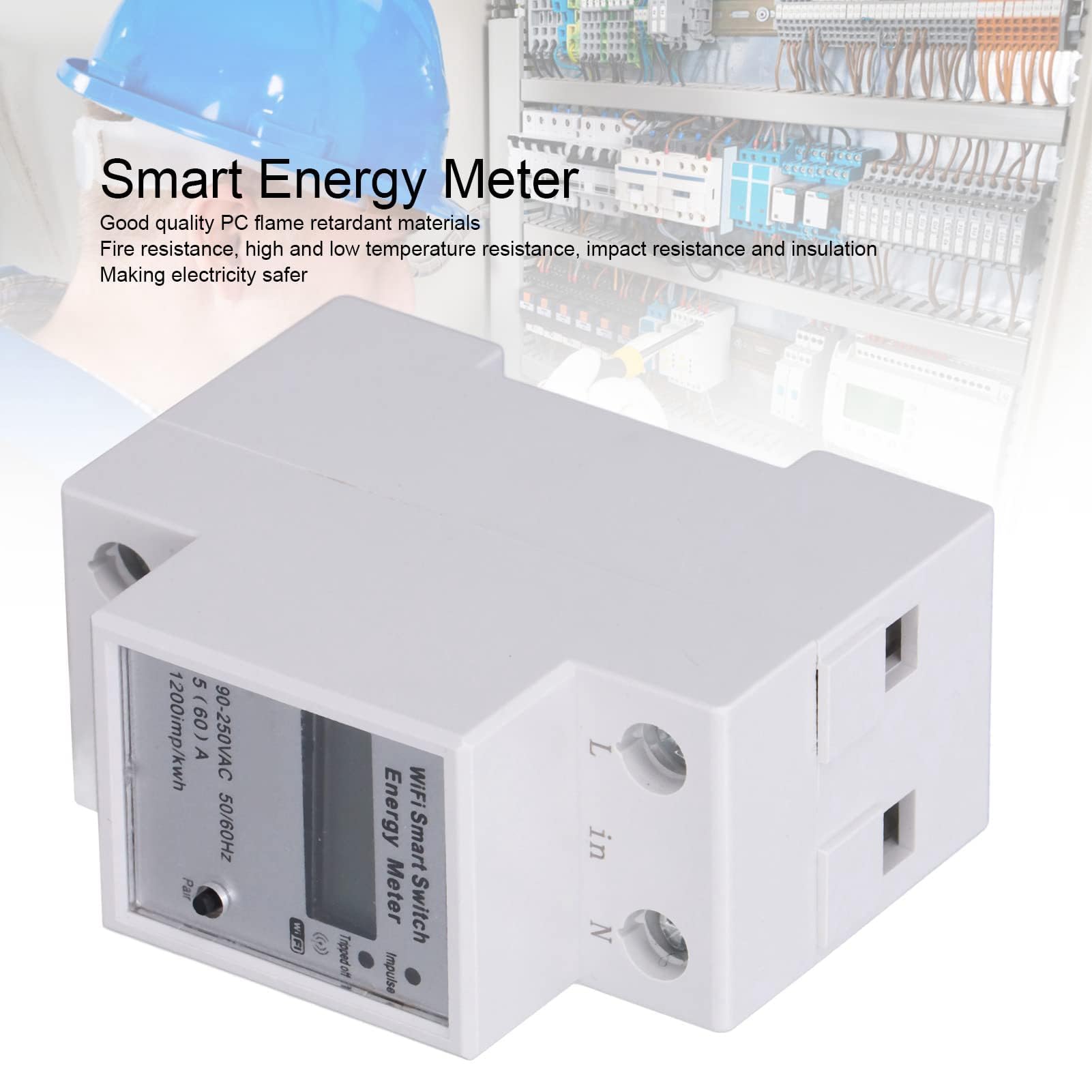 Medidor Energía Inteligente WIFI Monofásico 2P LCD Monitor Consumo para Tuya ZMAI-90 Carril DIN Hogar